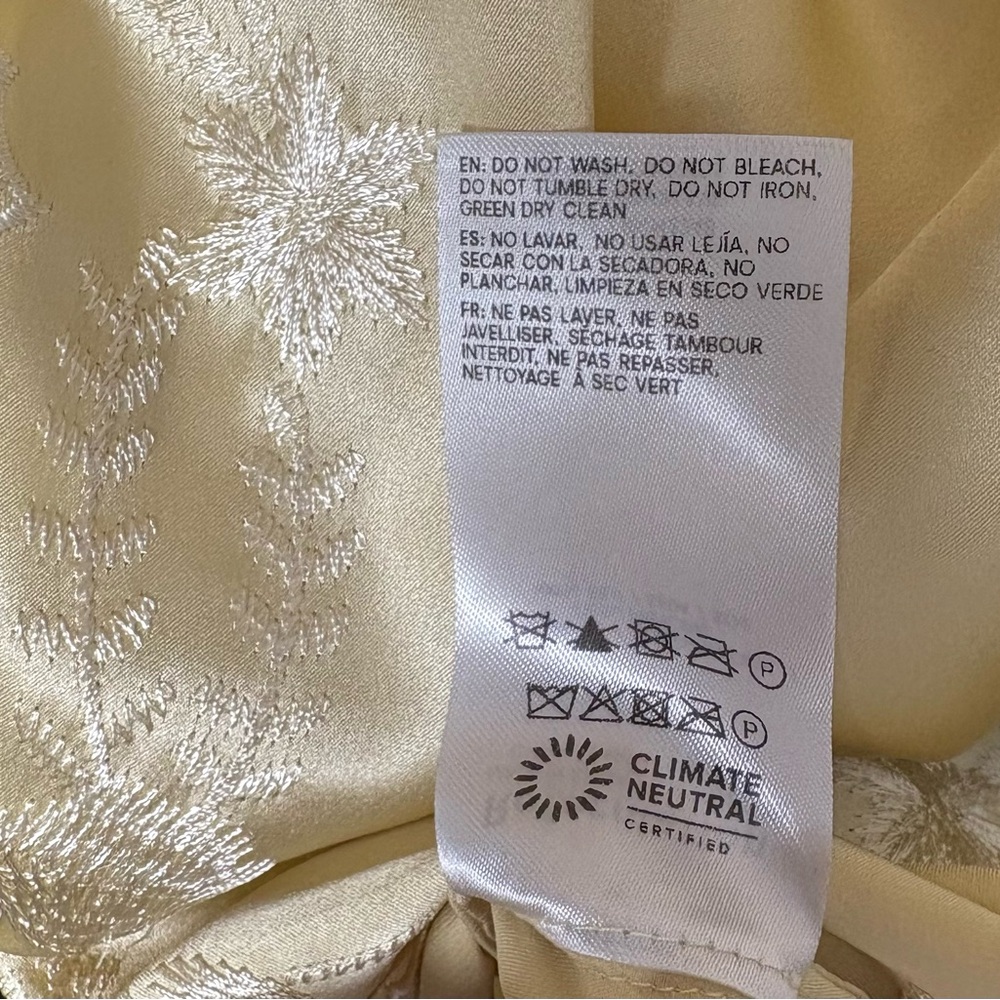 REFORMATION.  Rosina Silk Front-Tie – Butter Yellow color– Size S - Picture 8 of 9